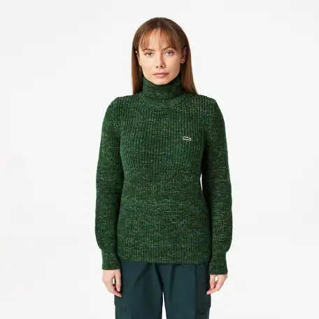 Женский шерстянной свитер lacoste с высоким воротом, фотография 1