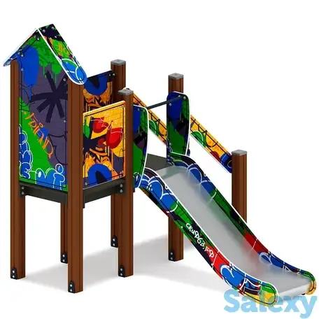 Горка с домиком - ио 41.01.05-03 - (граффити) h=900, фотография 1