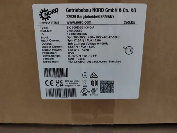 ПРЕОБРАЗОВАТЕЛЬ SK 500E-551-340-A с технологической панелью, фотография 1