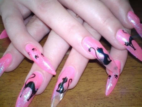 Маникюр с дизайном, наращивание ногтей, фотография 2