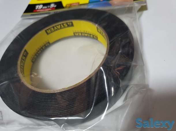 Лента клейкая монтажная на вспененной основе черная Stayer (19мм х 5м), фотография 2