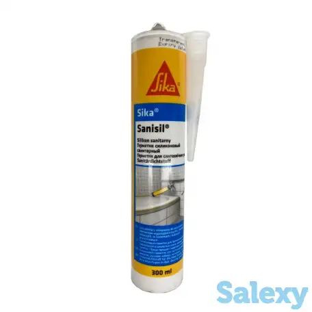 Герметик Sika Sanisil transparent / 12 CTR300- санитарный силиконовый герметик, прозрачный, фотография 1
