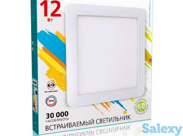 Встраиваемый светильник smartbuy led dl square-12w/6500k/ip20 (sbl-dlsq-12-65k)/40, фотография 1