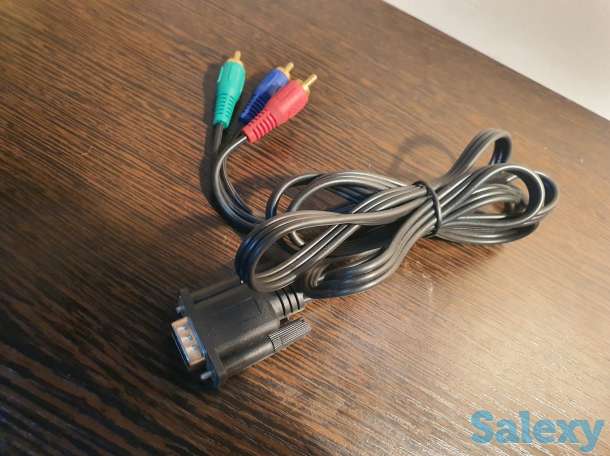 Кабель шнур провод VGA 3 RCA 3 три тюльпана 1.5 метра, фотография 1
