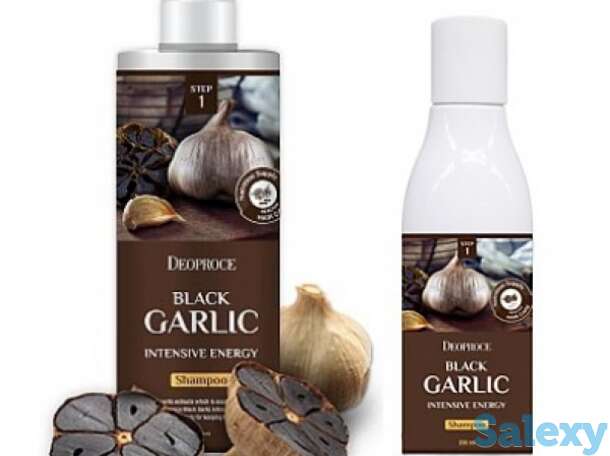 Шампунь для волос с черным чесноком deoproce black garlic intensive energy shampoo, фотография 1