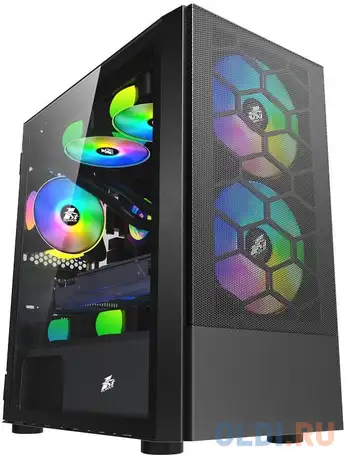 Корпус microatx 1stplayer firebase x4-m без бп чёрный, фотография 1