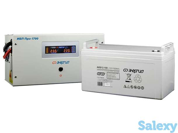 Комплект ибп инвертор энергия ибп pro 1700 + аккумулятор 100 ач, фотография 1