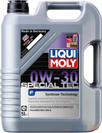 Нс-синтетическое моторное масло liquimoly special tec f 0w30 5 л 8903, фотография 1