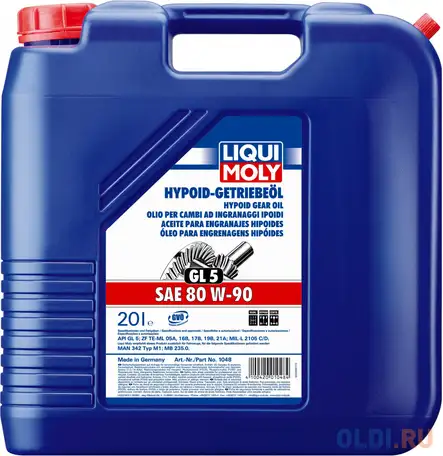 Минеральное трансмиссионное масло liquimoly hypoid-getriebeoil 80w90 20 л 1048, фотография 1