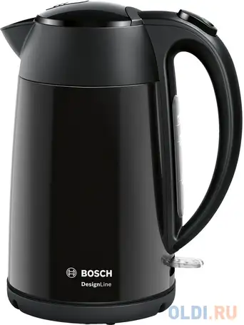Чайник электрический bosch twk3p423 1.7л. 2400вт черный (корпус: нержавеющая сталь), фотография 1