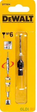 Насадка dewalt dt7604-xj  на дрель flip&drive пилотное сверло с зенкером, фотография 1
