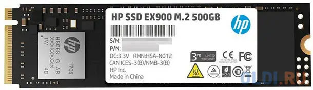 Ssd накопитель hp ex900 500 gb pci-e 3.0 x4, фотография 1