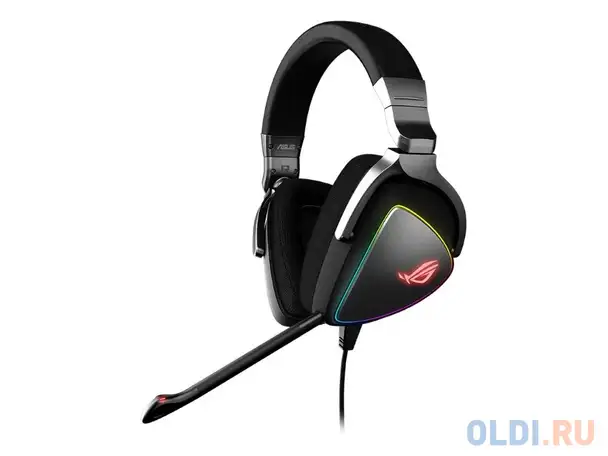 Игровая гарнитура asus rog delta черные (usb type-c + a, rgb, фотография 1