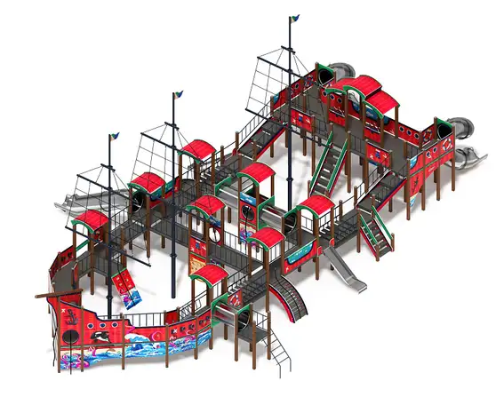 Баркентина (мульт) - дик 2.03.3.06-20 - игровой комплекс (нержавейка скат) h=1200,, фотография 1