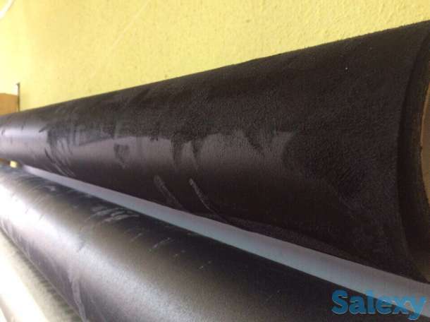 Алькантара на поролоне черная, самоклеющаяся алькантара на поролоне, замша, фотография 1