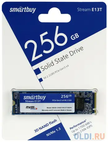 Твердотельный накопитель ssd m.2 256 gb smart buy sbssd-256gt-ph13t-m2p4 read 1700mb/s, фотография 1