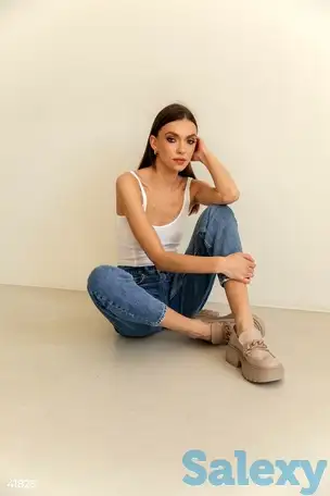 Бежевые туфли-оксфорды из натуральной кожи, фотография 1