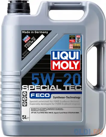 Нс-синтетическое моторное масло liquimoly special tec f eco 5w20 5 л, фотография 1