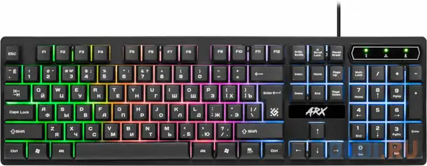 Проводная игровая клавиатура arx gk-196l ru,радужная подсветка, фотография 1