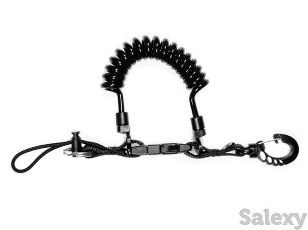 Держатель спиральный карабин+кольцо с петлёй, фотография 1