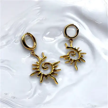 Серьги с подвеской Солнце, фотография 1