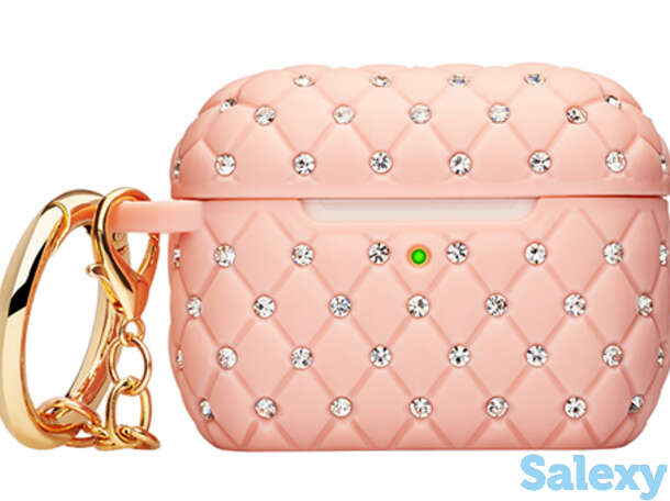 Чехол с карабином deppa crystal для airpods pro (47317). розовый, фотография 1