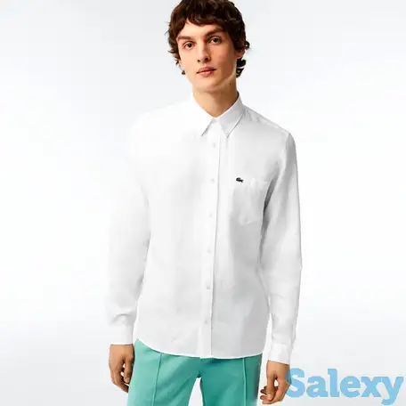 Мужская льняная рубашка lacoste regular fit, фотография 1