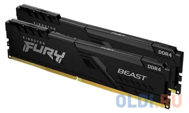 Оперативная память для компьютера kingston fury beast black dimm 32gb ddr4, фотография 1