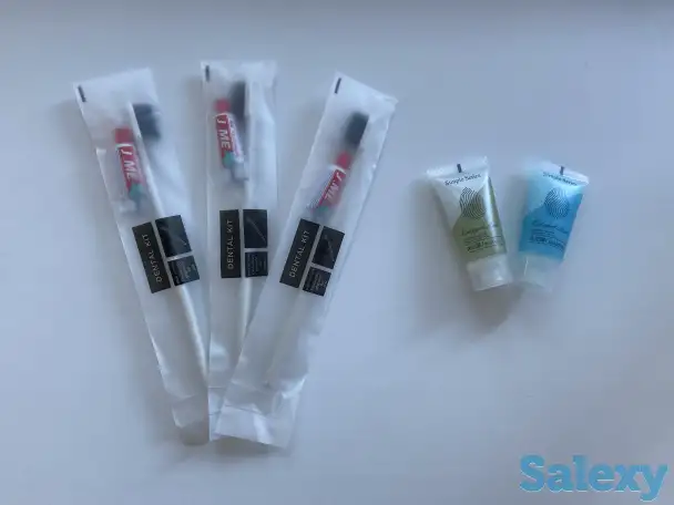 Одноразовый зубной набор. Шампунь, гель для душа в тюбике, фотография 3
