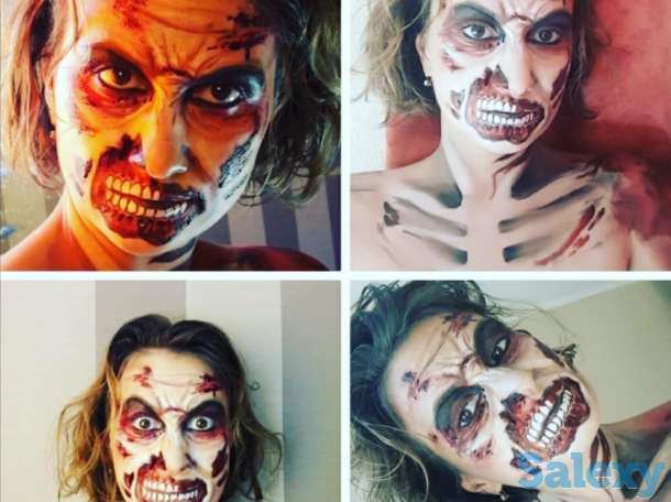 Аквагрим на Halloween, детские день рождения грим на водной основе 7000тг час 10-12 детей, фотография 6