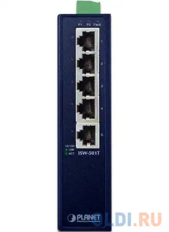 Ip30 slim type 5-port industrial fast ethernet switch (-40 to 75, фотография 1