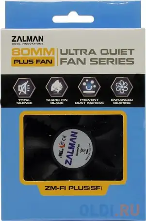 Вентилятор zalman zm-f1 plus (sf) (80мм, сверхтихий), фотография 1