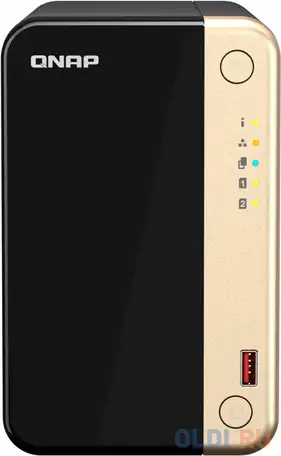 Сетевое хранилище nas qnap original ts-264-8g 2-bay настольный celeron n5095, фотография 1