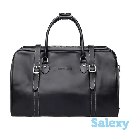 Дорожная кожаная сумка sandford black, фотография 1