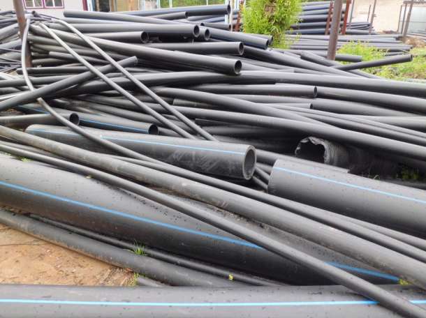 Трубы ПНД, отходы труб ПНД, фотография 1