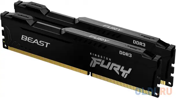 Оперативная память для компьютера kingston fury beast black dimm 8gb ddr3 1866 mhz, фотография 1