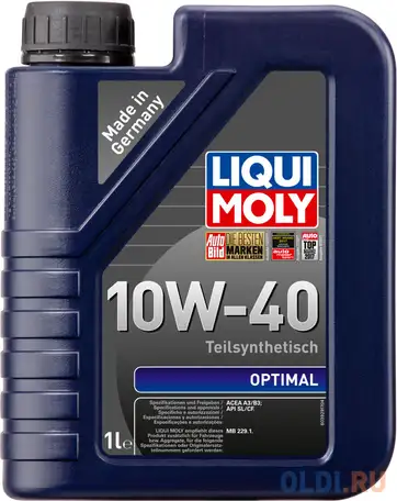 Полусинтетическое моторное масло liquimoly optimal 10w40 1 л 3929, фотография 1