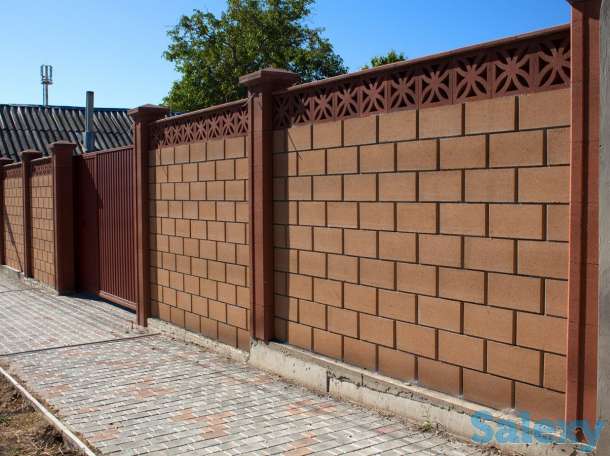 Строительство забора из блока и кирпича, фотография 5