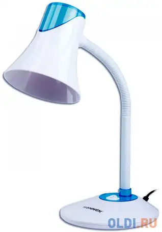 Светильник настольный sonnen ou-607, на подставке, цоколь е27, белый/синий, 236681, фотография 1
