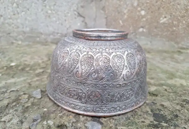 Медная Чаша 19 век ручная работа, фотография 1