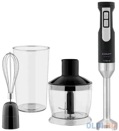 Блендер погружной scarlett sc-hb42f61 1100вт чёрный серебристый, фотография 1