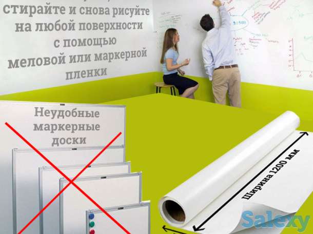 Маркерные и меловые обои. Грифельная пленка. Маркерная доска. Магнитная доска., фотография 1