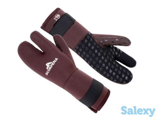 Рукавицы трехпалые scorpena d - 8 мм, коричневый, фотография 1