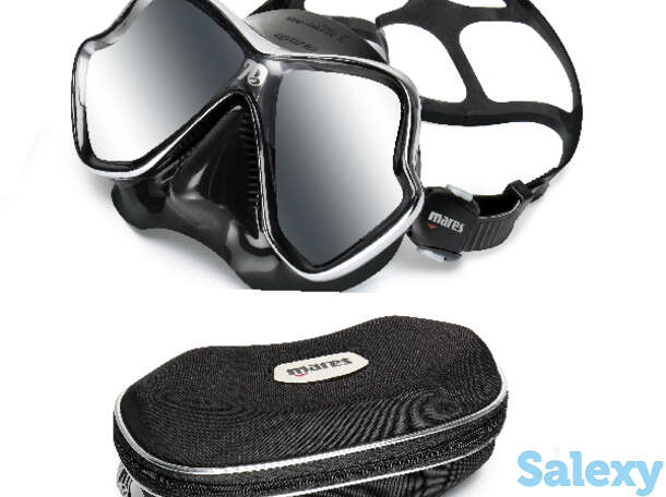 Маска для плавания mares x-vision ls юбилейная на 70лет, для взрослых - ц.обт.серо-черный, ц.р.чёрно-серый прозрачные стекла, фотография 1