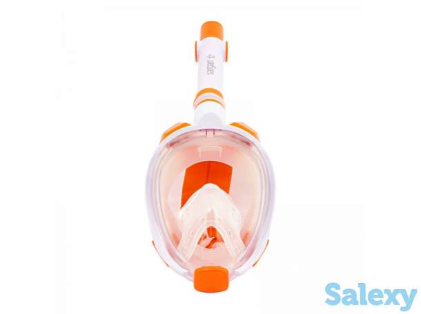 Маска подводная полнолицевая sargan галактика премиум десткая белая/оранжевая, фотография 7
