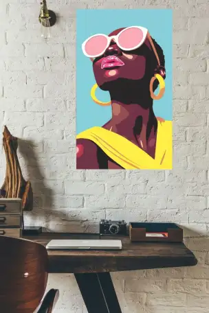 Картина Афроамериканка  Интерьерная картина ручной работы. Декор на стену., фотография 2