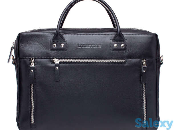 Кожаная деловая сумка для ноутбука Barossa Black, фотография 1