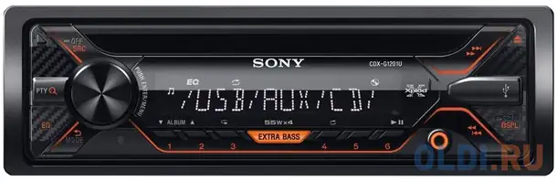 Автомагнитола sony cdx-g1201u usb mp3 cd fm 1din 4x55вт черный, фотография 1