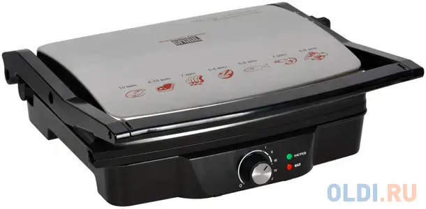 Электрогриль gfgril gf-060 2000вт серебристый/черный, фотография 1