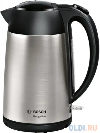 Чайник электрический bosch twk3p420 1.7л. 2400вт черный (корпус: нержавеющая сталь), фотография 1